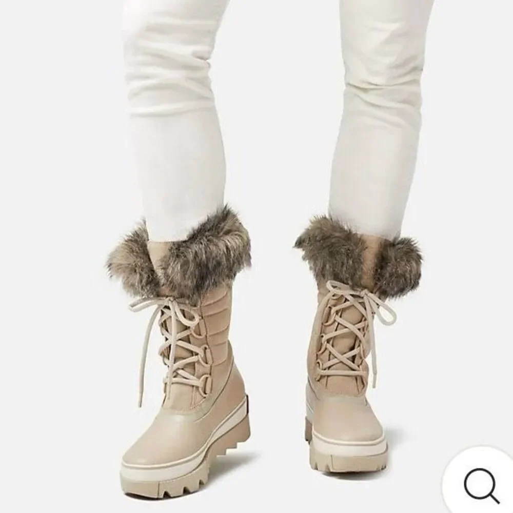 Sorel Joan of Arctic Next Boots Fur Waterproof Snow Cream Womens Size 10